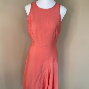 Ann Taylor Coral pink scarf dress! Lined, size 4p